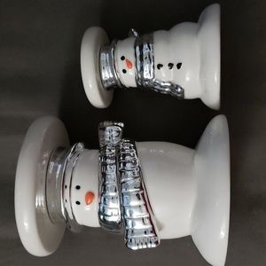 Bath & Bodywork Snowman Candle Holder Set